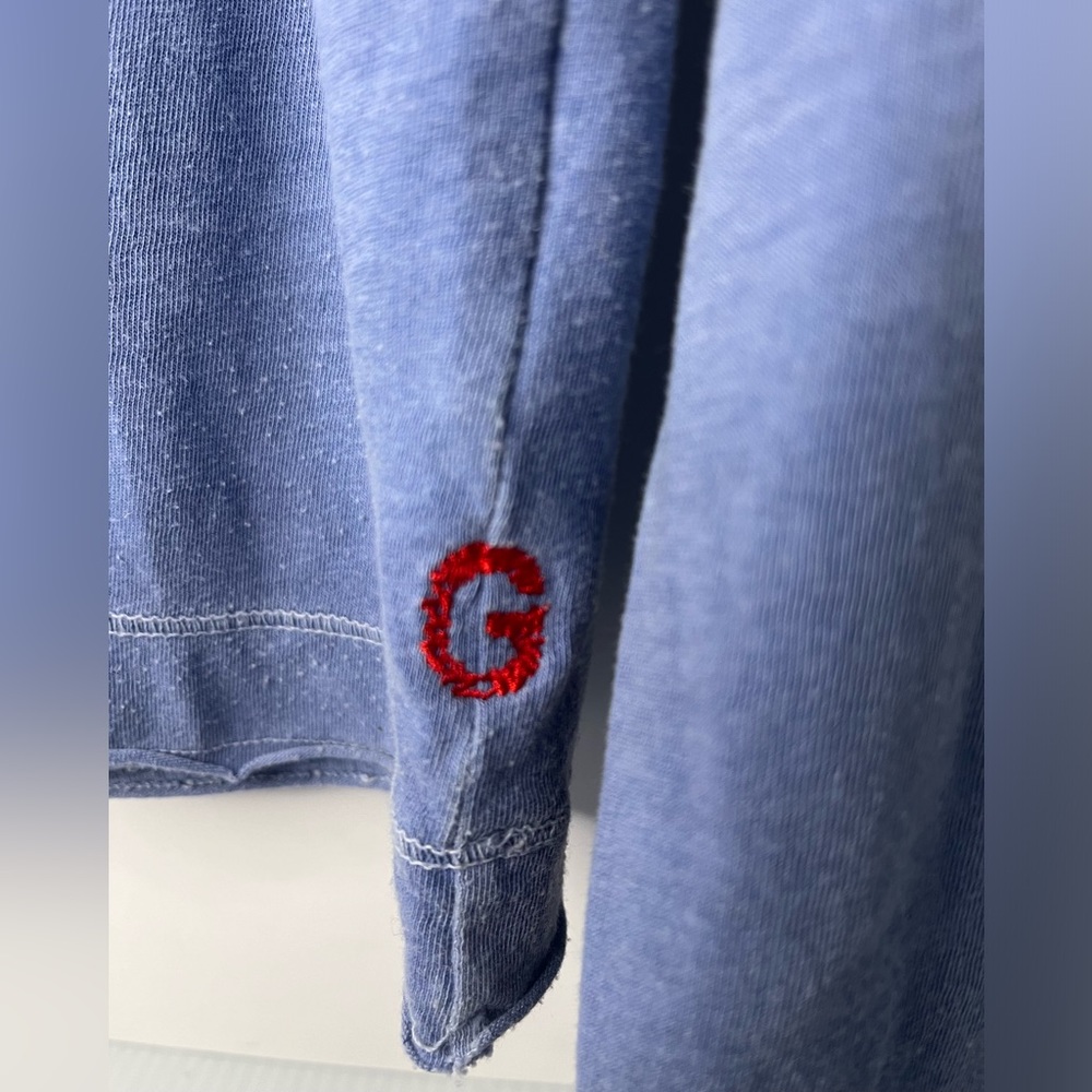 Guess Jeans Long Sleeve Fine Cotton Blend Graphic Top - Picture 9 of 10